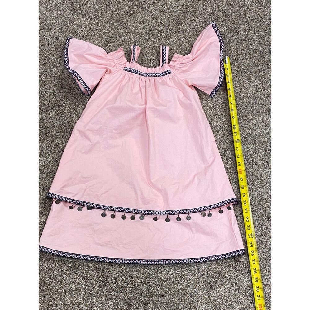 Miss Flamingo Girls Pink Boho Coin Trim Dress Size 14Y Pre Owned